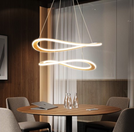 PENDENTE AURORA 2 ARCOS GOLD 100W 3000K  NOWARA