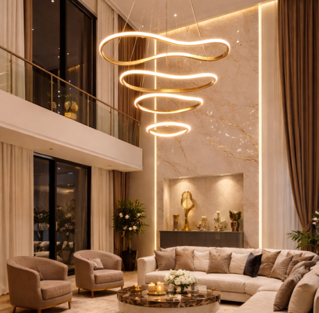PENDENTE SÍRIUS 4 ARCOS GOLD 100W 3000K NOWARA